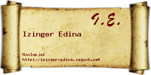 Izinger Edina névjegykártya